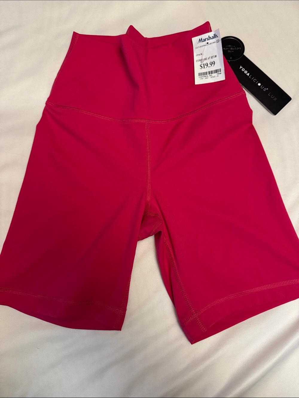 Yogalicious High-Waist Bike Shorts in Bright Fuchsia
